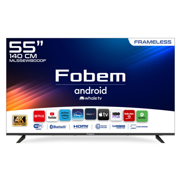 Fobem ML55EW8000F 55’’ Embedded Receiver Frameless 4K Ultra HD Whale TV