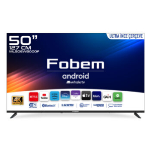 Fobem 50’’ Uydu Alıcılı Ultra İnce Çerçeve 4K Ultra HD Android Smart Whale TV
