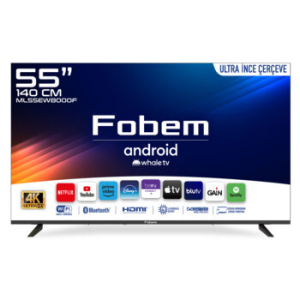 Fobem 55’’ Uydu Alıcılı Ultra İnce Çerçeve 4K Ultra HD Android Smart Whale TV