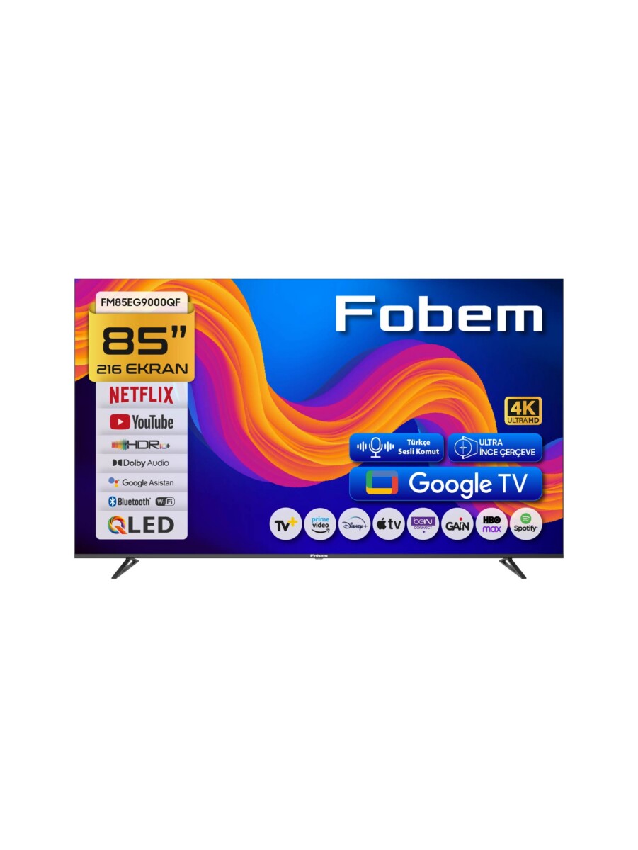 Fobem 85’’ Ultra İnce Çerçeve QLED 4K Ultra HD Google TV